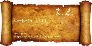 Kerbolt Lili névjegykártya