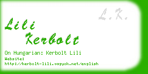 lili kerbolt business card